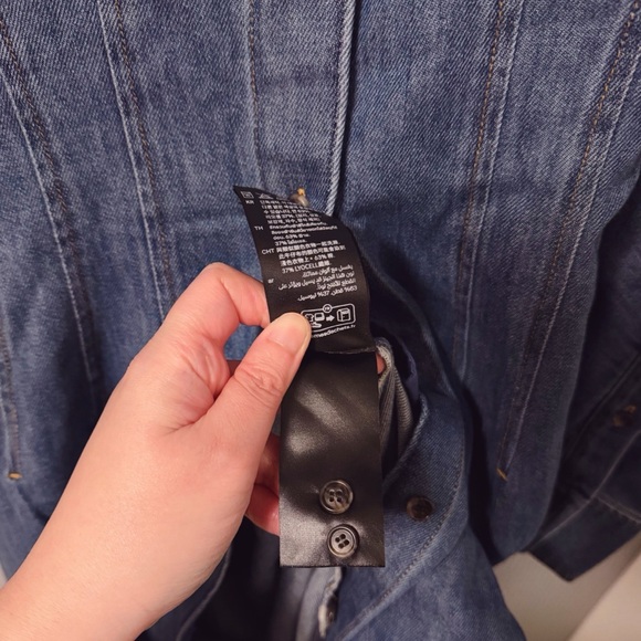 NWT COS Oversized Waisted Denim Shirt Dress Midi Length Size 8 - Picture 9 of 15